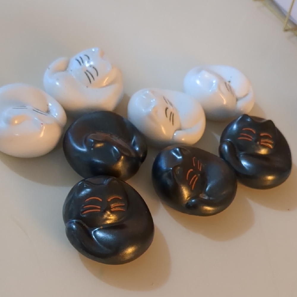 Set of Ceramic Cat Figurines